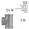 B & K STZ Industries 1 in. FIP each X 1 in. D FIP 1 in. D FIP Black Malleable Iron Tee 310UPT-1 - alternate 2